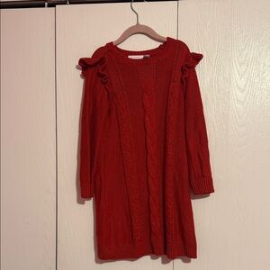 The Children's Place Red Ruffle Sweater Dress